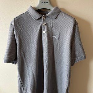 Tommy Bahama Polo Shirt Men's Medium Gray Collared Short Sleeve